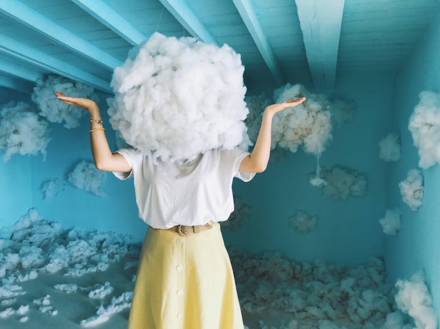 Surreal dreamscape with clouds