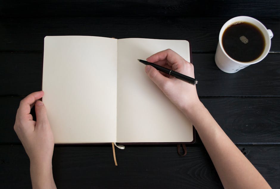 Gratitude journal morning coffee
